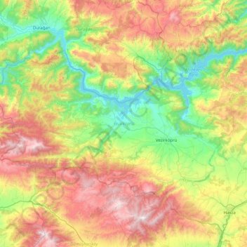 Vezirköprü topographic map, elevation, terrain