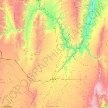Provincia Modesto Omiste topographic map, elevation, terrain