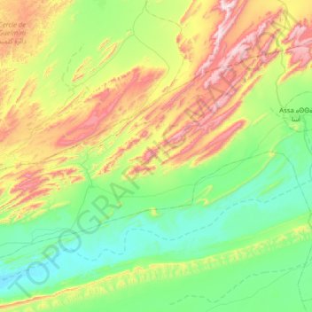 Aouint Lahna عوينة لهنا topographic map, elevation, terrain