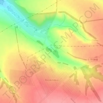 Yakovlivka topographic map, elevation, terrain