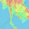 Thailand topographic map, elevation, terrain