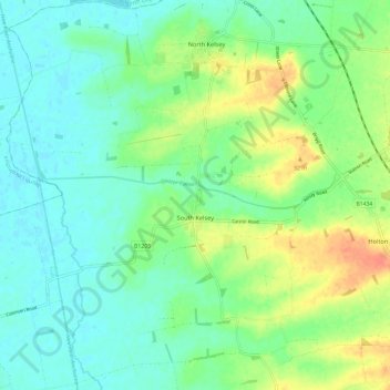 South Kelsey CP topographic map, elevation, terrain