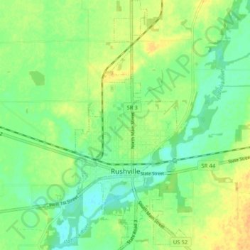 Rushville topographic map, elevation, terrain