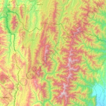 Tonzang Township topographic map, elevation, terrain