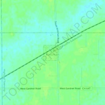 Kinsman topographic map, elevation, terrain