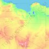 Libya topographic map, elevation, terrain