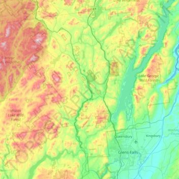 Warren County topographic map, elevation, terrain