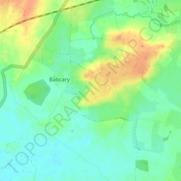 Babcary topographic map, elevation, terrain