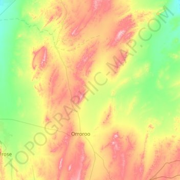 The District Council of Orroroo Carrieton topographic map, elevation, terrain