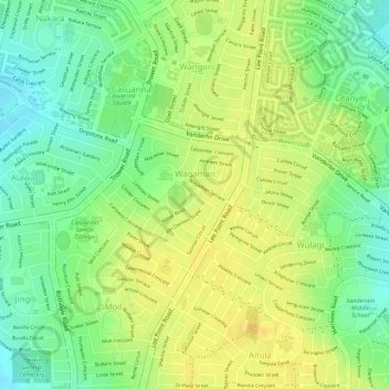 Wagaman topographic map, elevation, terrain