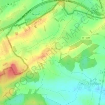 Hagen topographic map, elevation, terrain