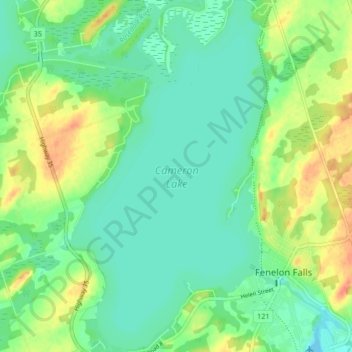Cameron Lake topographic map, elevation, terrain