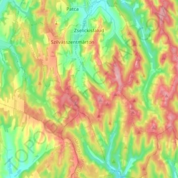 Zselickisfalud topographic map, elevation, terrain