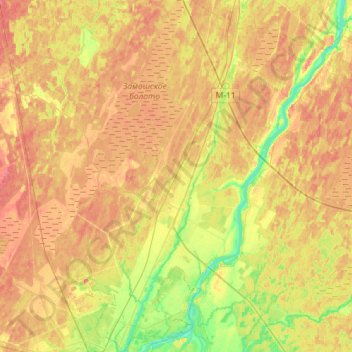 Трубичинское сельское поселение topographic map, elevation, terrain