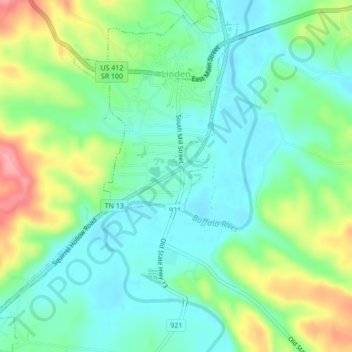 Linden topographic map, elevation, terrain