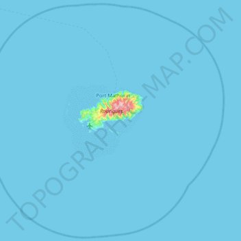 Rodrigues topographic map, elevation, terrain