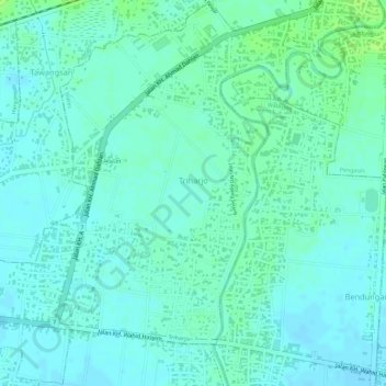 Triharjo topographic map, elevation, terrain