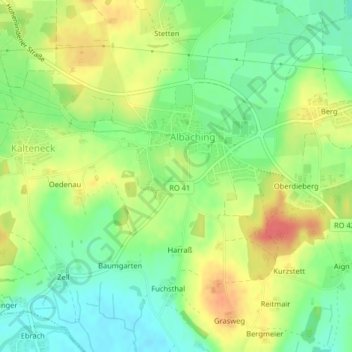 Bavaria topographic map, elevation, terrain