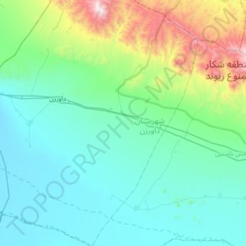 دهستان کاه topographic map, elevation, terrain