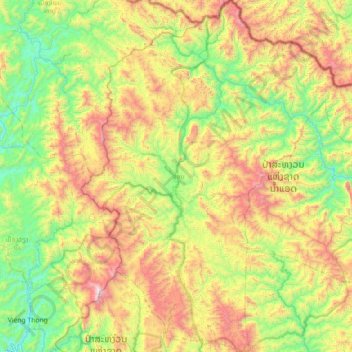 ຊ່ອນ topographic map, elevation, terrain