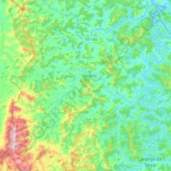 Sobreiro topographic map, elevation, terrain