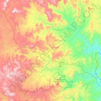 Ulundi Local Municipality topographic map, elevation, terrain