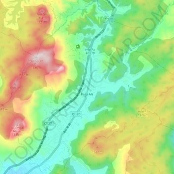 Xã Hiệp An topographic map, elevation, terrain