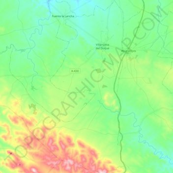 Villanueva del Duque topographic map, elevation, terrain