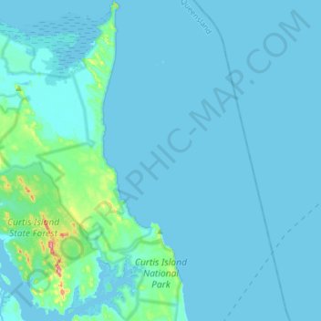 Curtis Island National Park topographic map, elevation, terrain