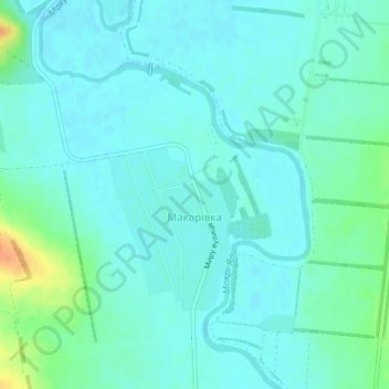 Makarivka topographic map, elevation, terrain