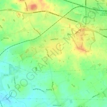 Ribby With Wrea Topographic Map Elevation Terrain   Thumbnail 