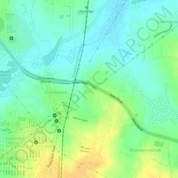 Chandapura topographic map, elevation, terrain