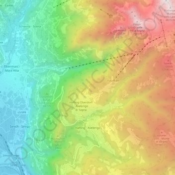 Hafling - Avelengo topographic map, elevation, terrain