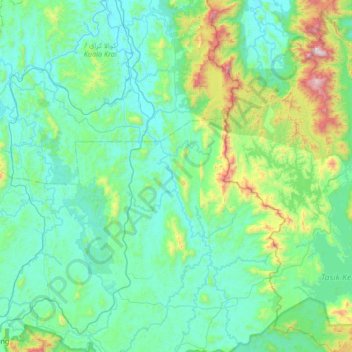 Sungai Lebir topographic map, elevation, terrain