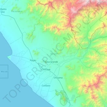 Ascope topographic map, elevation, terrain