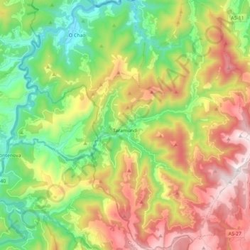 Taramundi topographic map, elevation, terrain