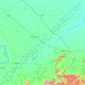 Atarra topographic map, elevation, terrain