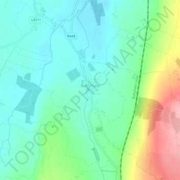 Ballyhale topographic map, elevation, terrain