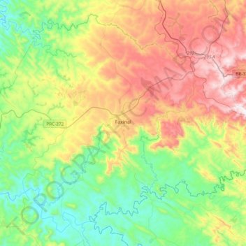 Faxinal topographic map, elevation, terrain