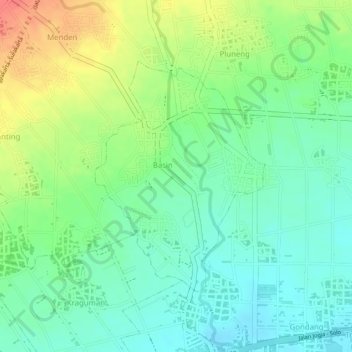 Basin topographic map, elevation, terrain