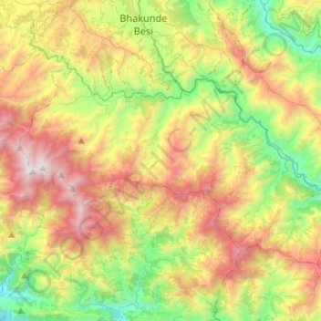 Roshi topographic map, elevation, terrain