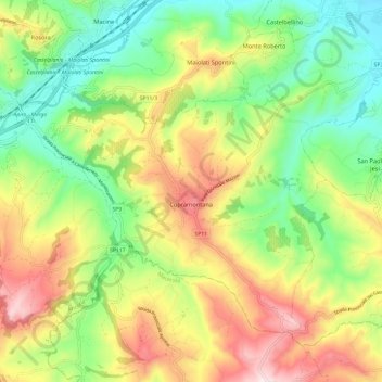 Cupramontana topographic map, elevation, terrain