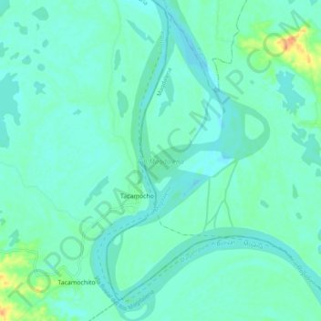 Magdalena River topographic map, elevation, terrain