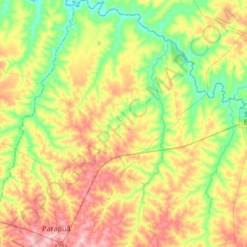 Rinópolis topographic map, elevation, terrain