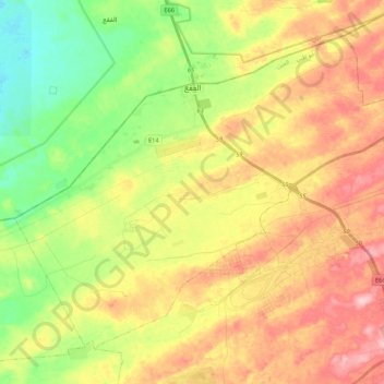 Al Faqa' topographic map, elevation, terrain