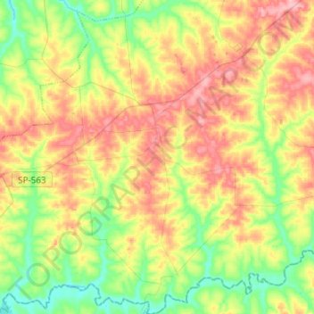 Palmeira d'Oeste topographic map, elevation, terrain