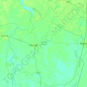 Badalgachhi Upazila topographic map, elevation, terrain