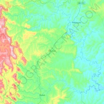 Rio Azul topographic map, elevation, terrain