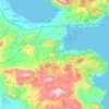 Corinthe topographic map, elevation, terrain