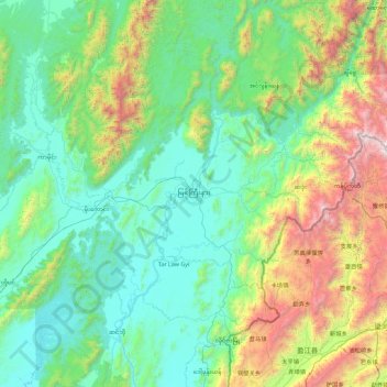 Myitkyina Township topographic map, elevation, terrain